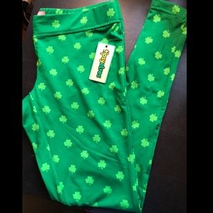 Tipsy Elves Shamrock Leggings NWT